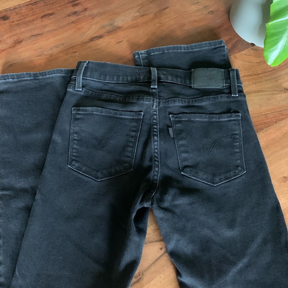 Levi's Jeans Womens 25 Black 315 Shaping Bootcut Mid Rise American Stretch Denim